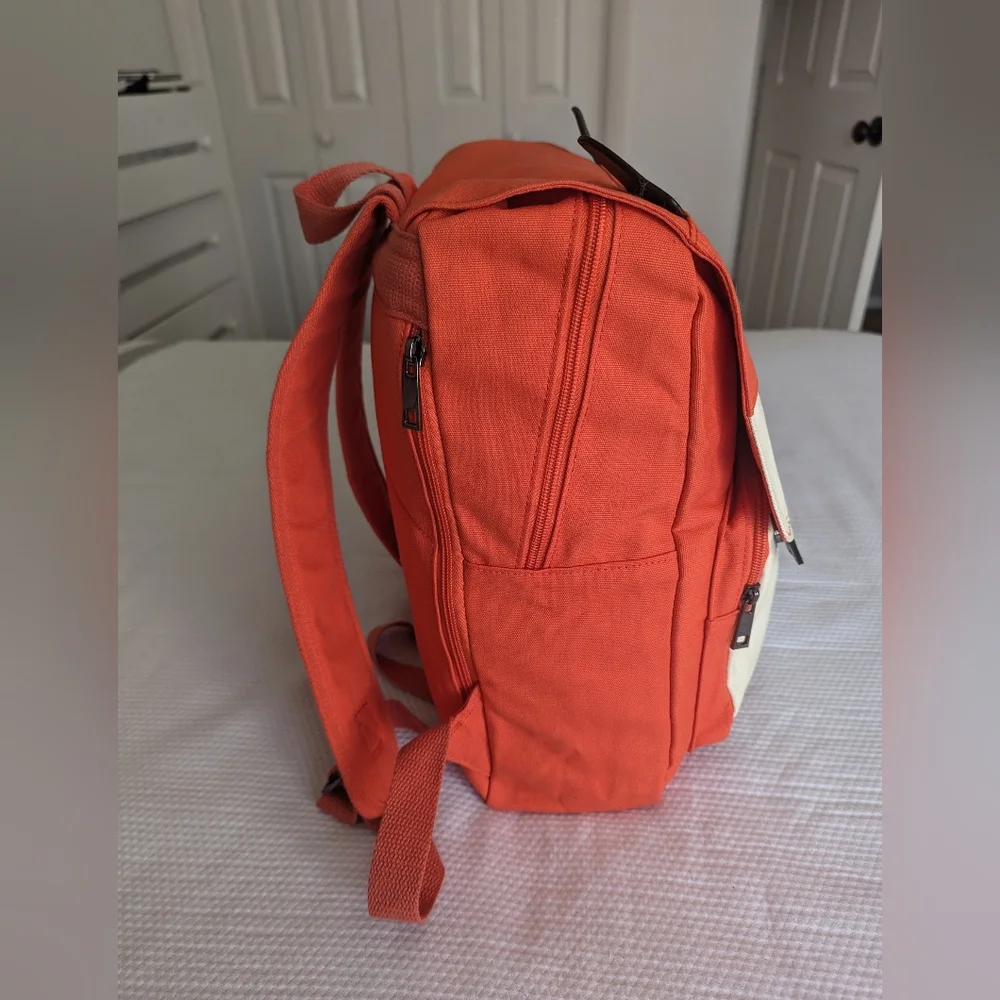 Floral Floric Red Panda Backpack Full Zipper Pockets.